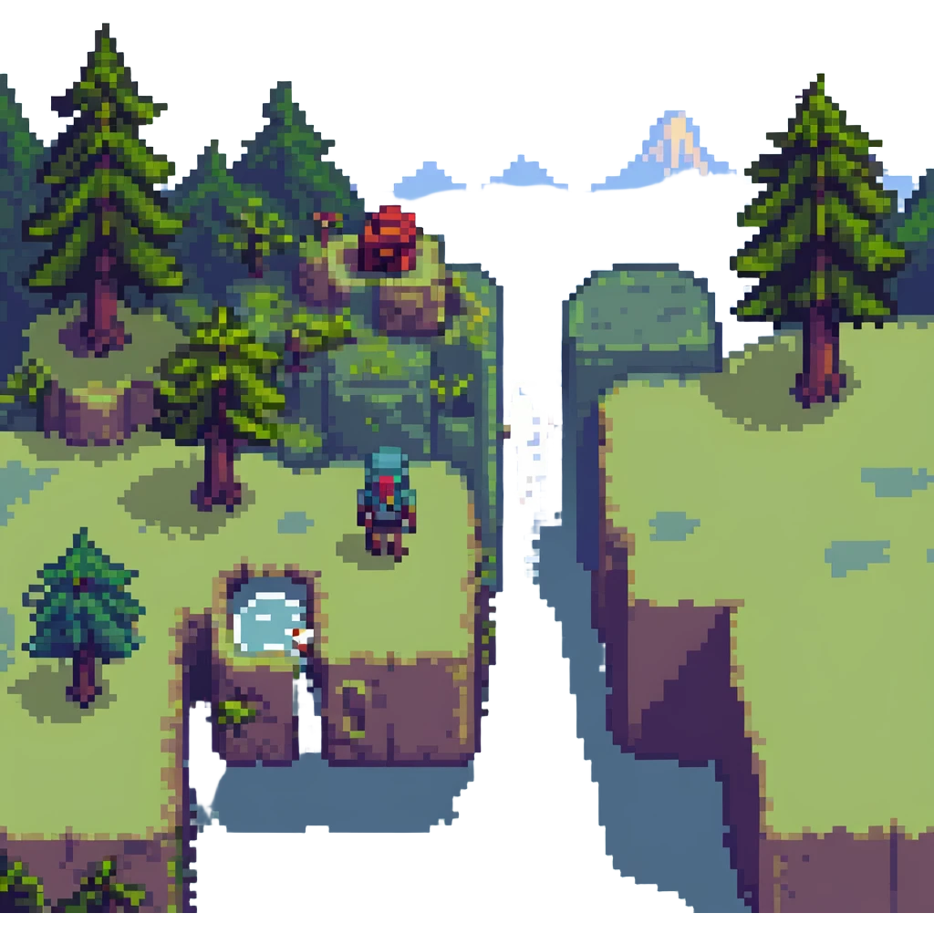 Minecraft scene with blocky landscape and character emoji