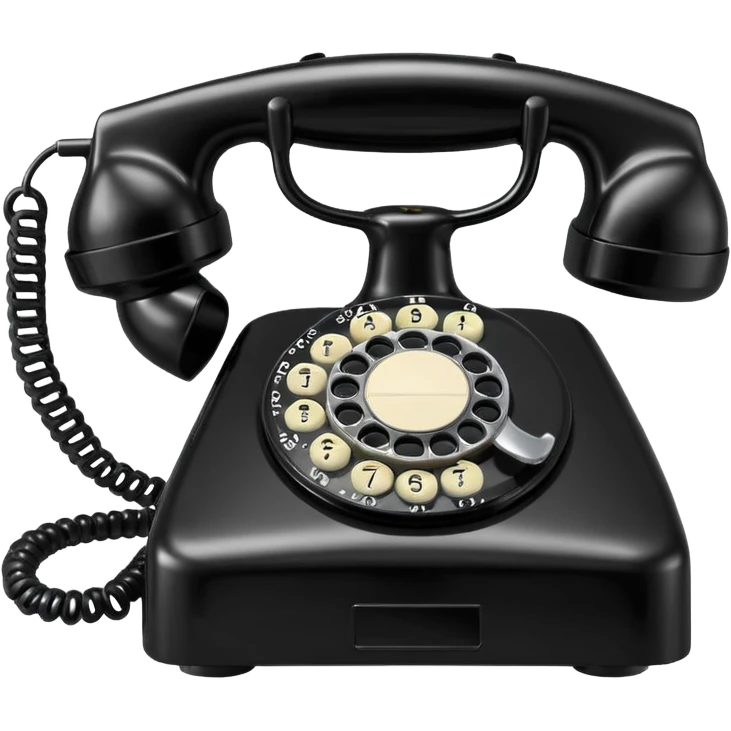 vintage rotary dial telephone, classic plastic body emoji