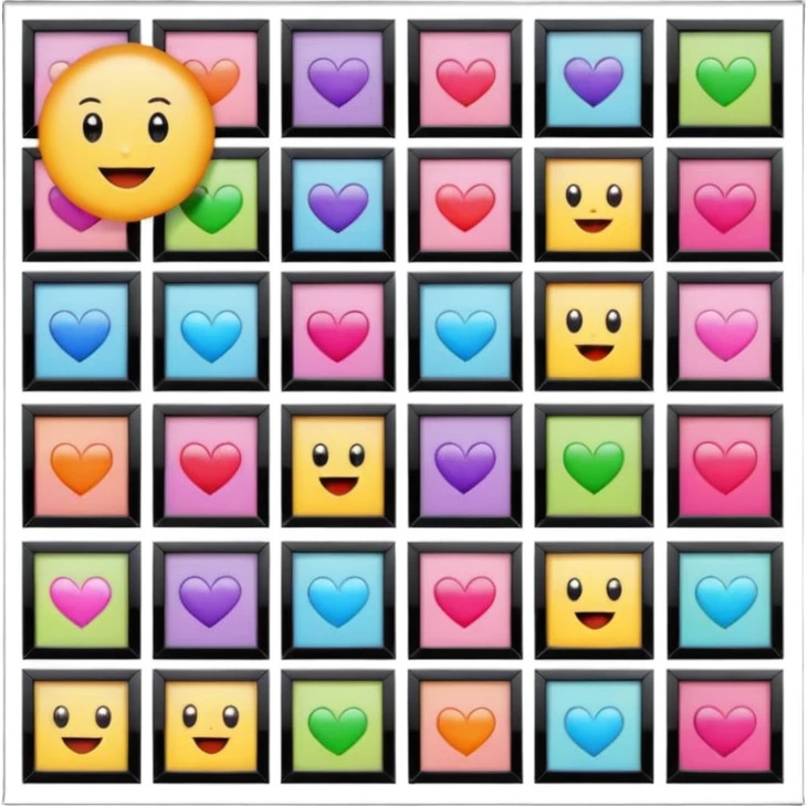a girly multiple framed photos emoji
