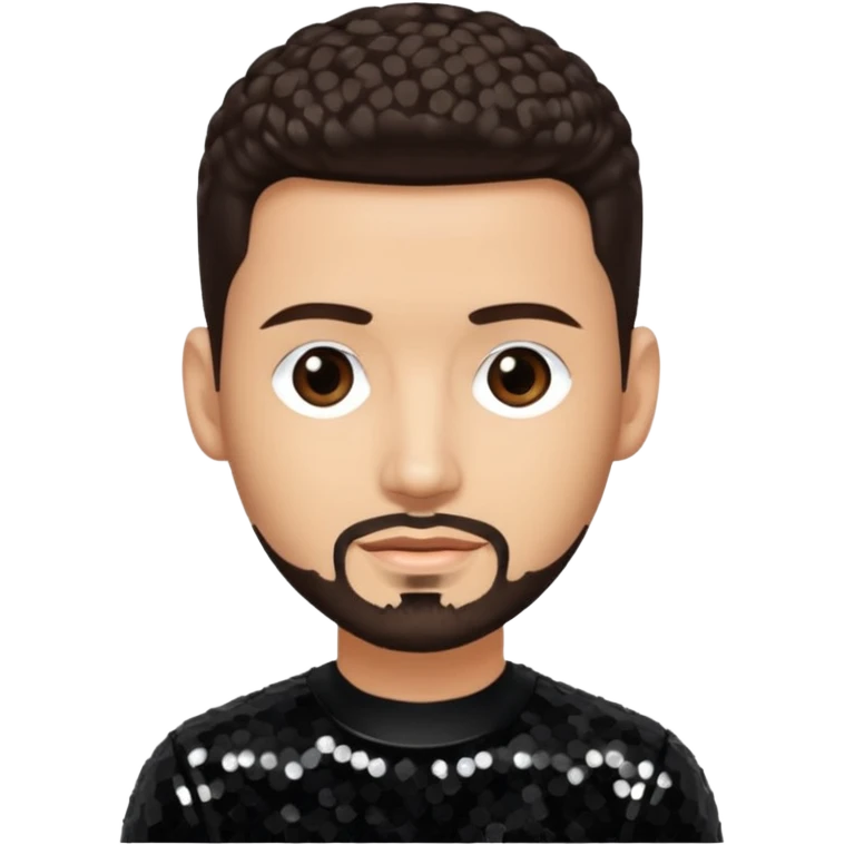 Jon B, White R&B Singer with light skin, dark brown hair, black sequin outfit emoji