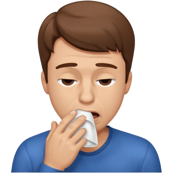 man sneezing into tisue















 emoji