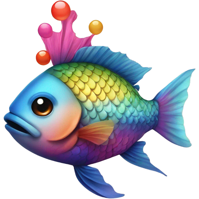 Fish wearing makeup emoji