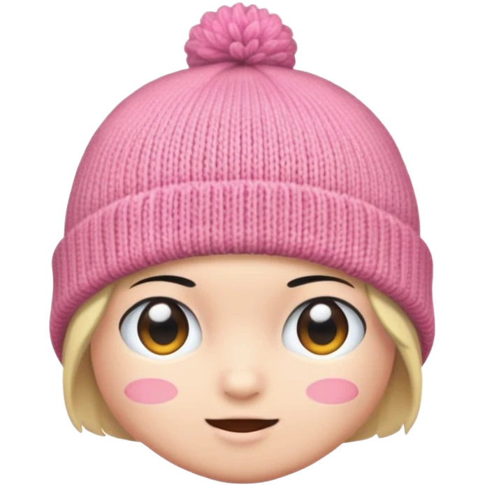 beanie: rosa emoji