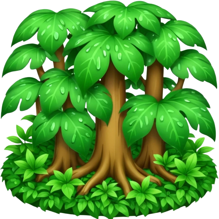 a forest were raining heavily i need a top view  emoji