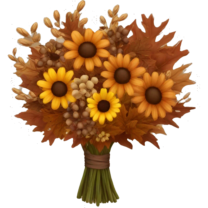 autumn bouquet brown emoji