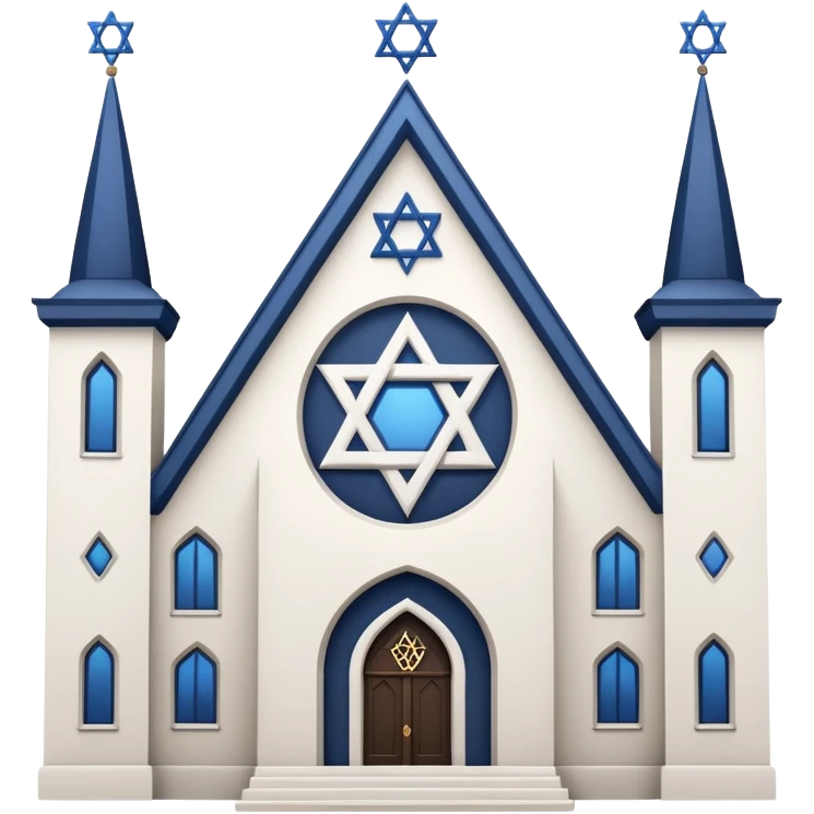 reform jewish synagogue similar to historical religious architecture in europe. the building should be white in color, feature gothic architectural elements and star of david as main symbol. no crosses, christian symbols, the color blue and any visual associations with israel. ios style. emoji