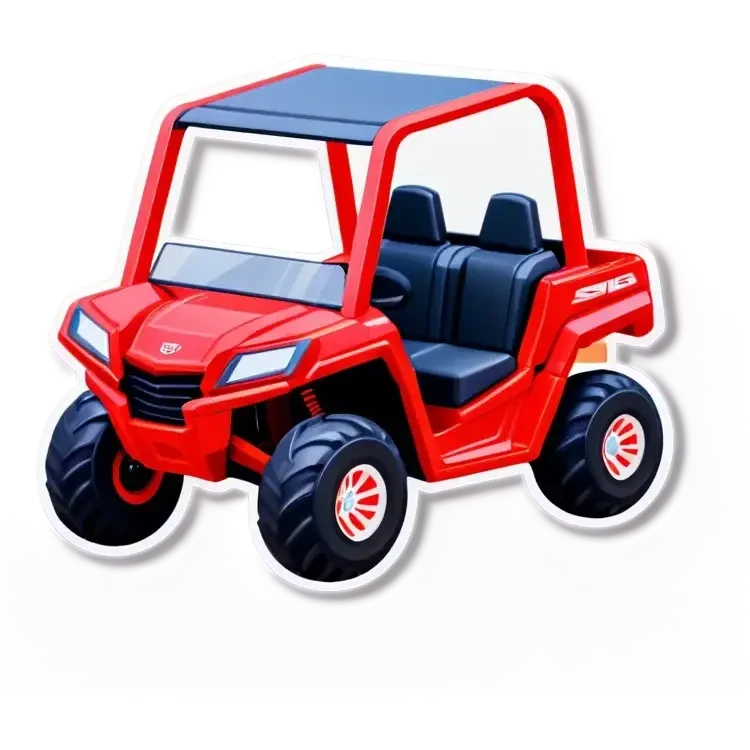 red ride on toy UTV for kids with no roof emoji