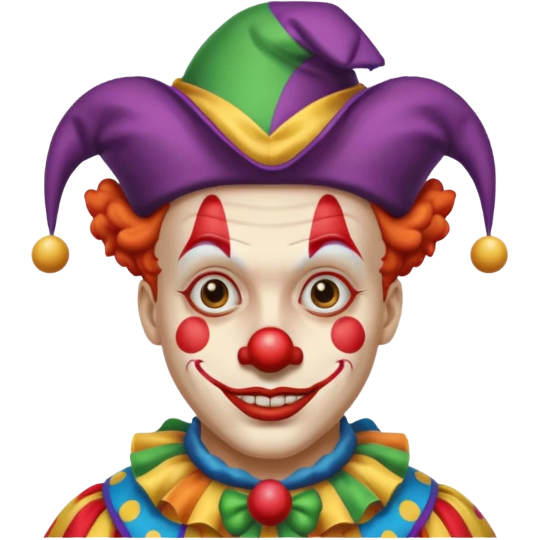 Clown with jester hat, half body emoji