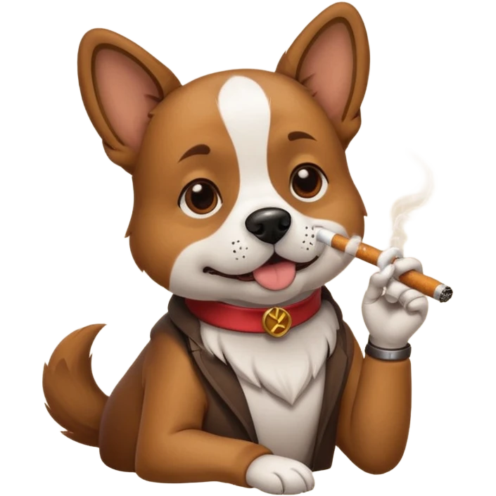Cachorro fumando emoji