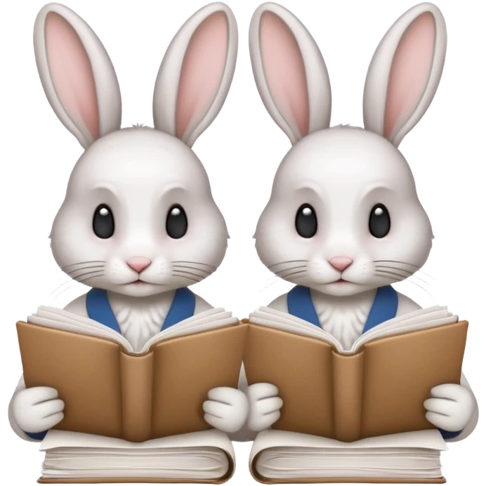 two rabbits working on research emoji