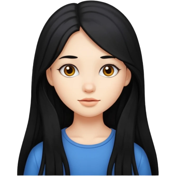 Girl with long black hair emoji