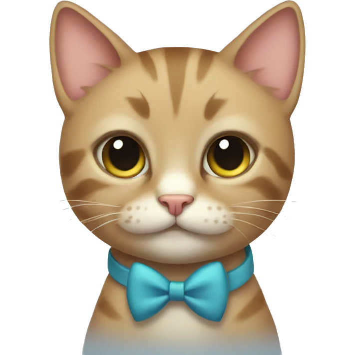 cat wearing a bow emoji
