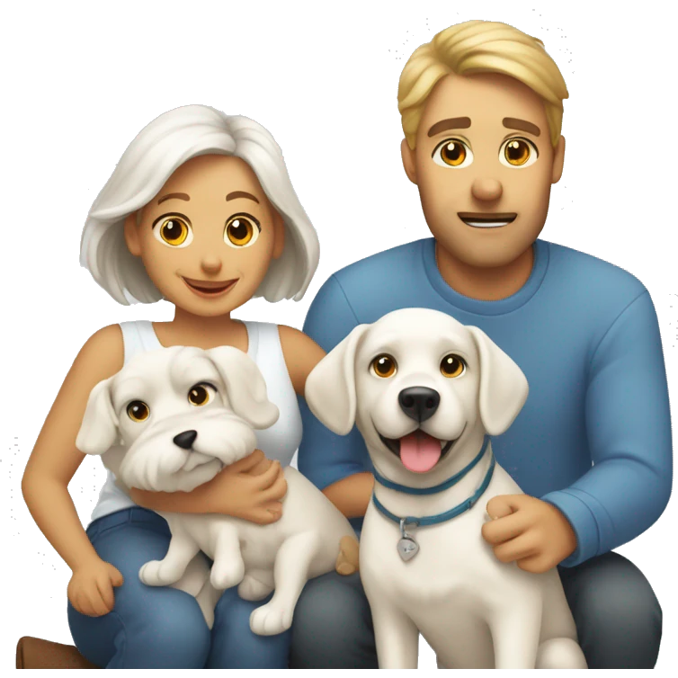 mom dad and dog love white  emoji