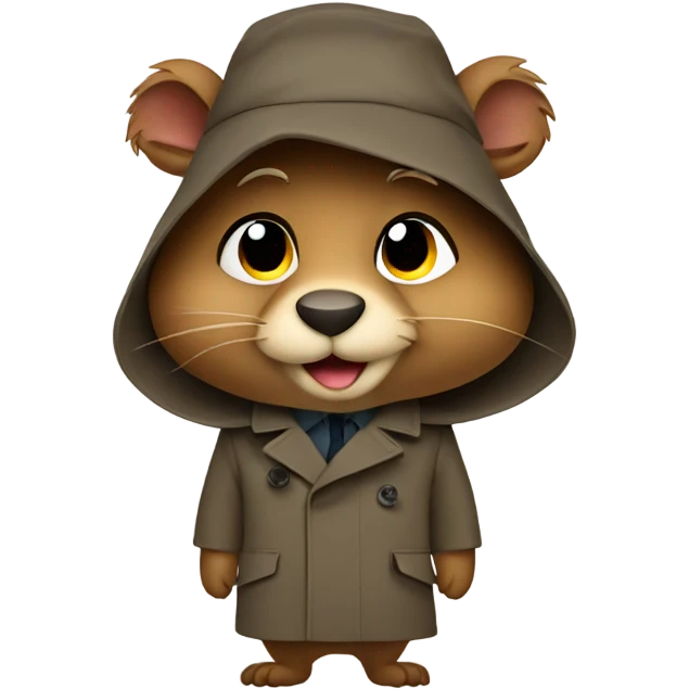 Beaver in a trench coat emoji