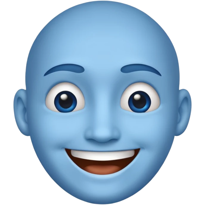 Blue face with open smile  emoji