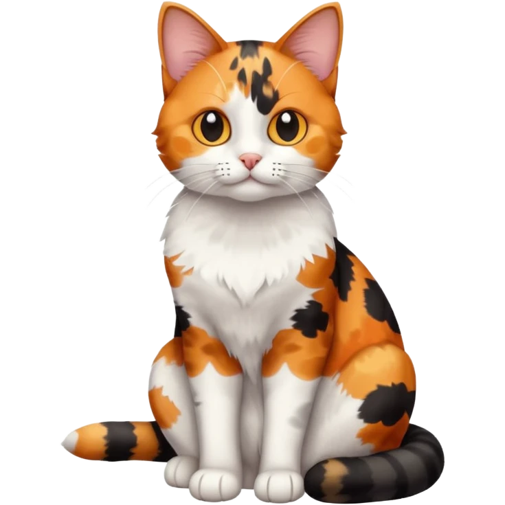 full body patchy calico tabby cat emoji