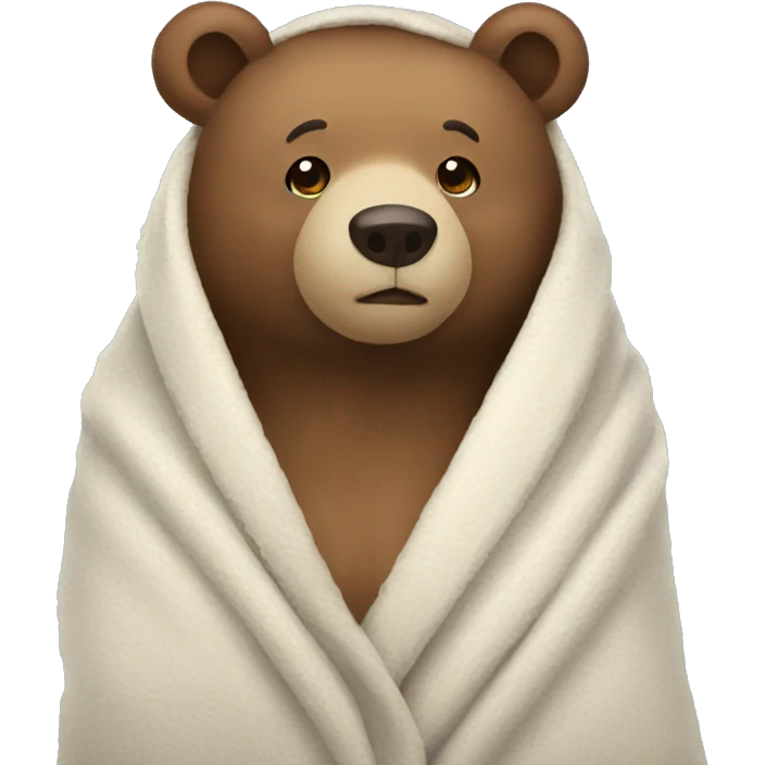 bear cozy in blanket emoji