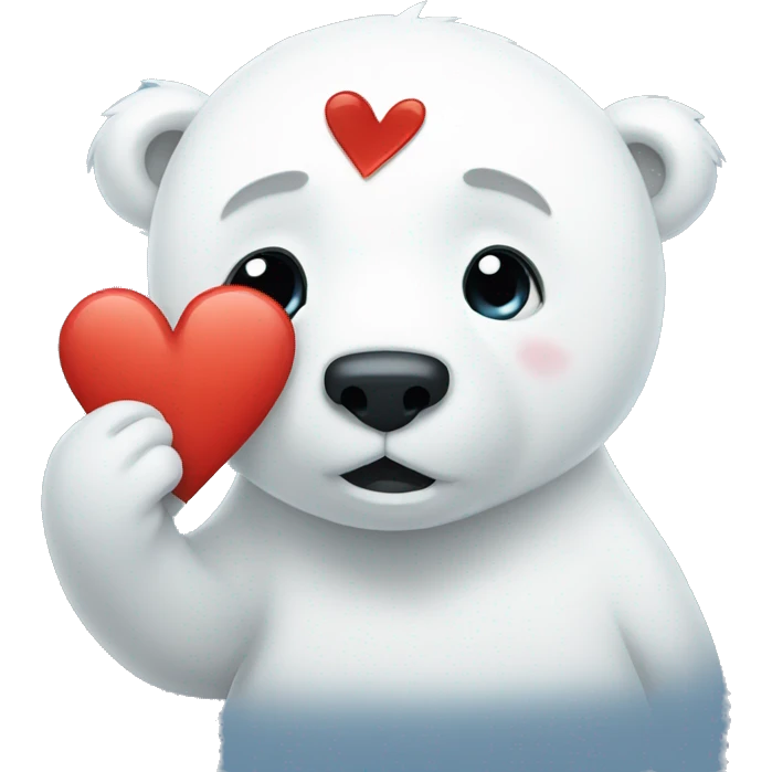a polar bear with broken heart emoji