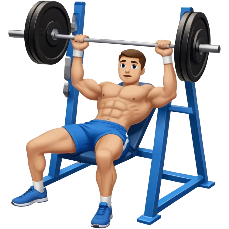 blue shorts close-grip flat-benchpress emoji