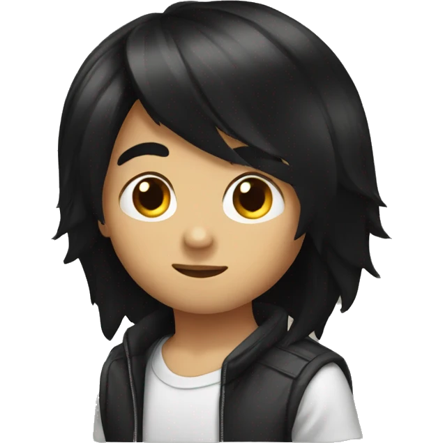 long black hair boy dj  emoji
