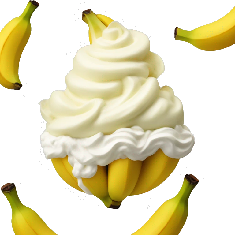 Banana with whipped cream on top  emoji