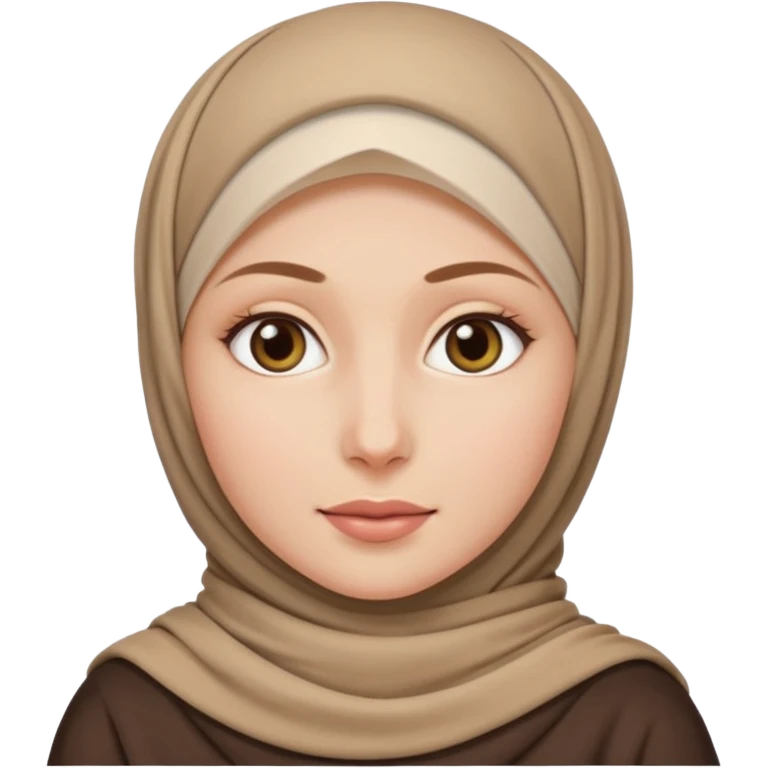 Make a girl with a hijab apple emojies styles and make her white and only her face appear and looking forward not left or right emoji