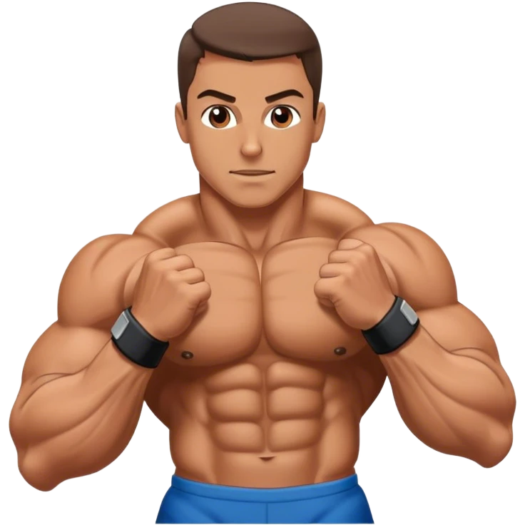 bodybuilder laying down abs exercise emoji