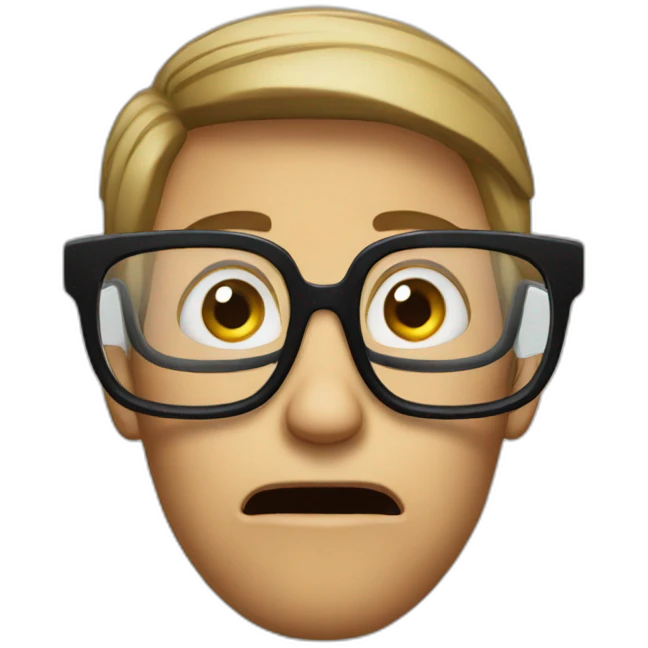 businessman with glasses is afraid emoji