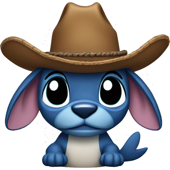 Stitch wearing a cowboys hat emoji