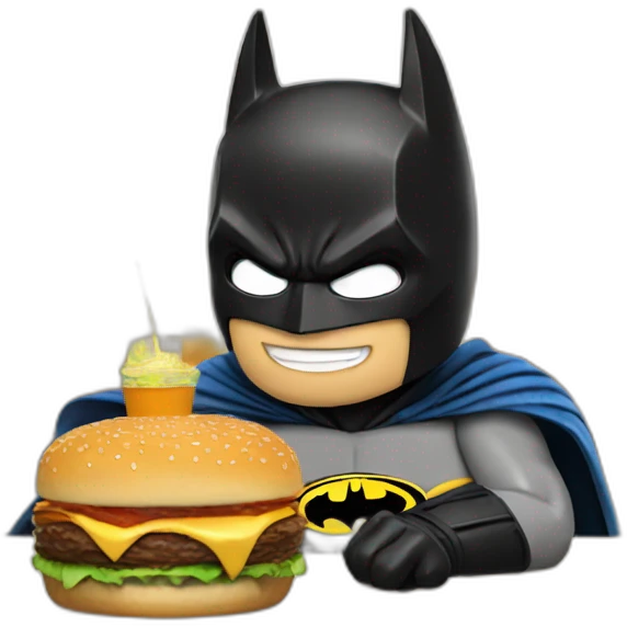 batman eating a burger emoji