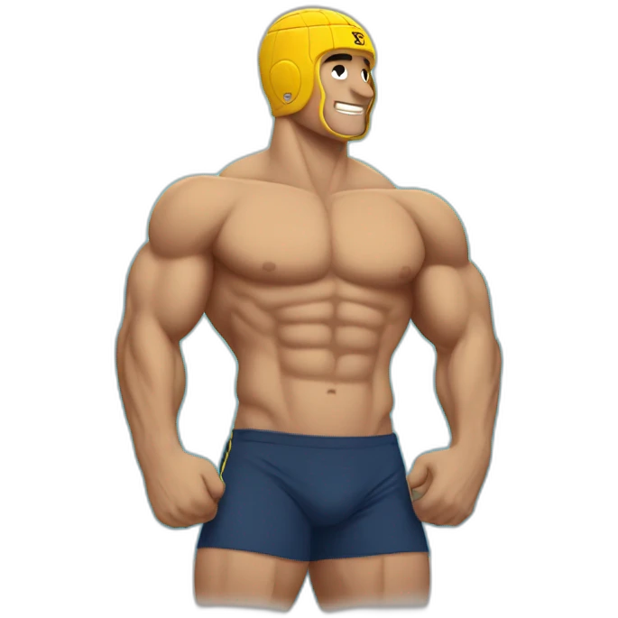 buff man body waterpolo flexing emoji