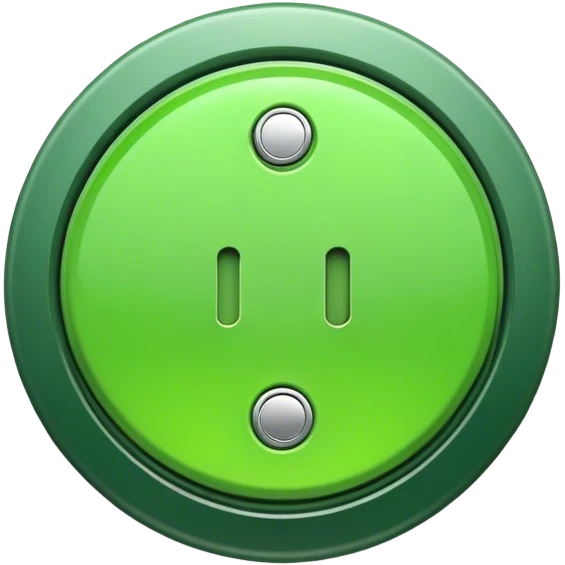 Green button top view emoji