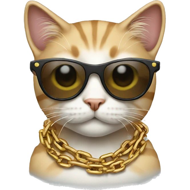Cat with sunglasses and chain emoji