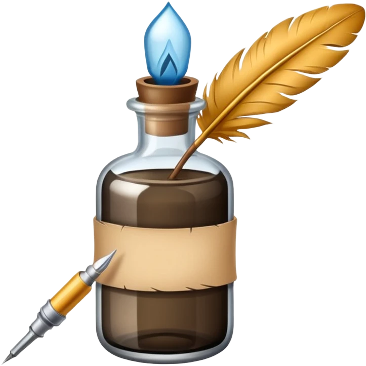 feather quill and ink bottle emoji