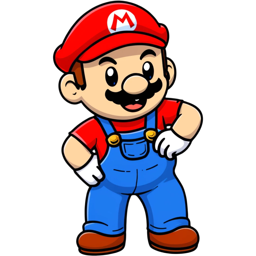 Mario with red shirt and blue overalls emoji