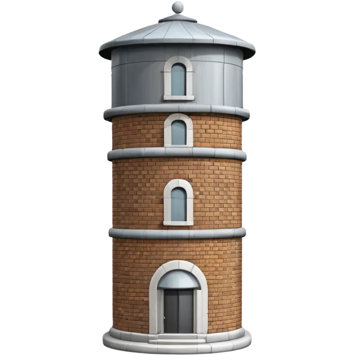 Ypsilanti water tower statue made of layered bricks emoji