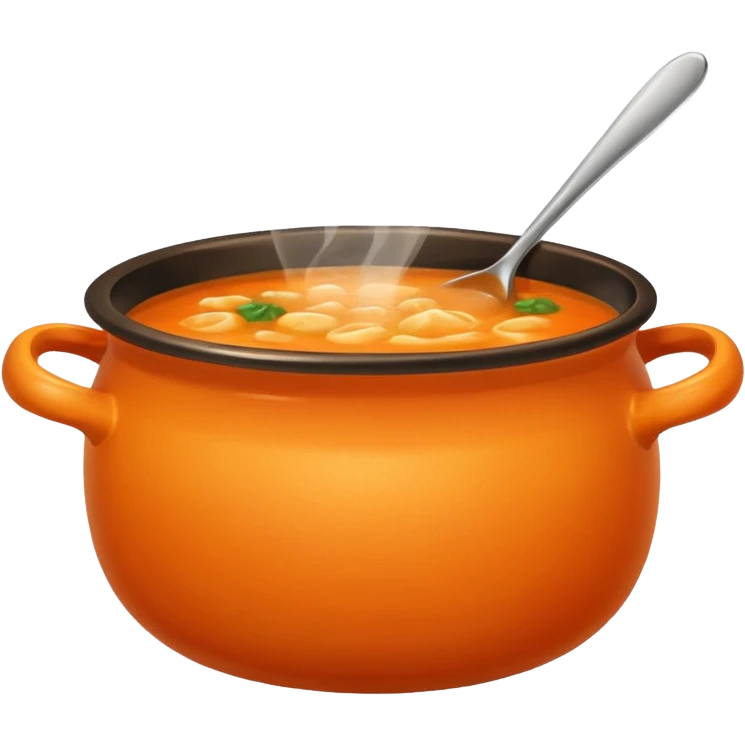 orange pot with soup emoji