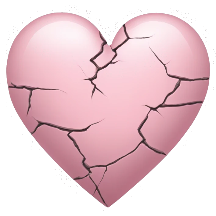 Light pink heart that’s cracked in the middle emoji