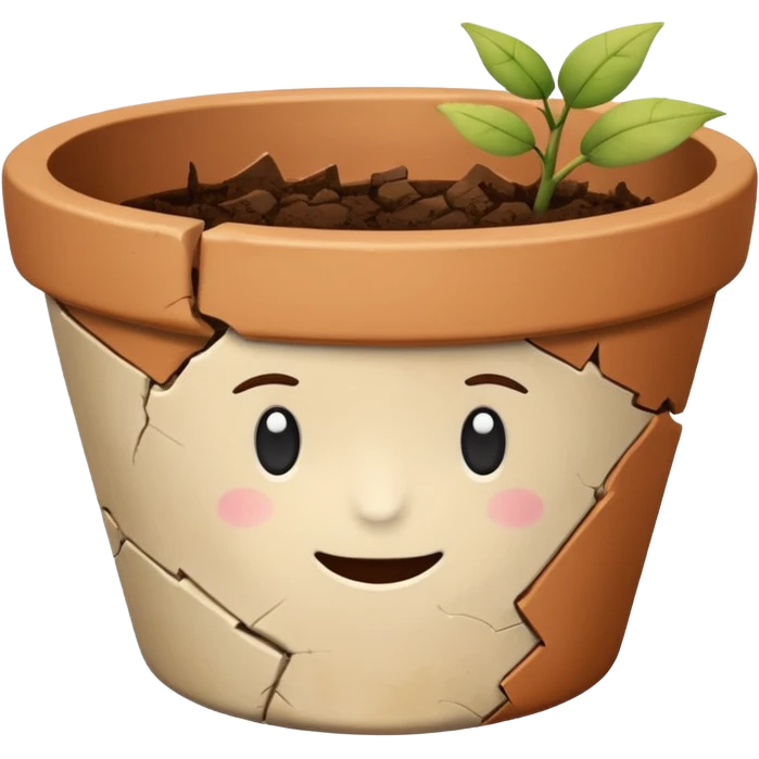 broken empty flower pot with out emojis emoji