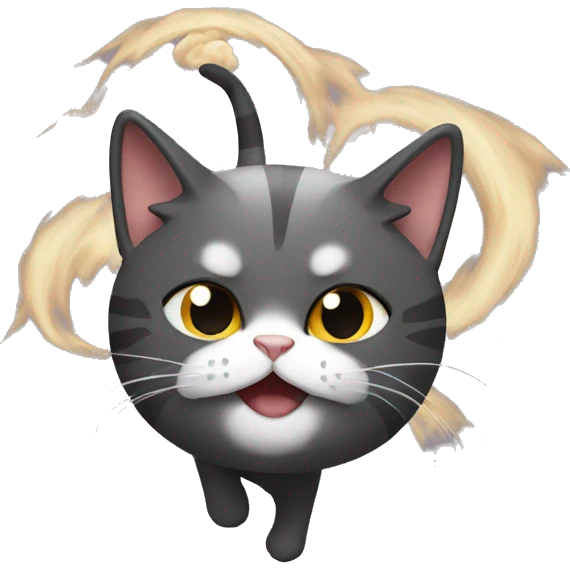 Cat wearing tornado emoji