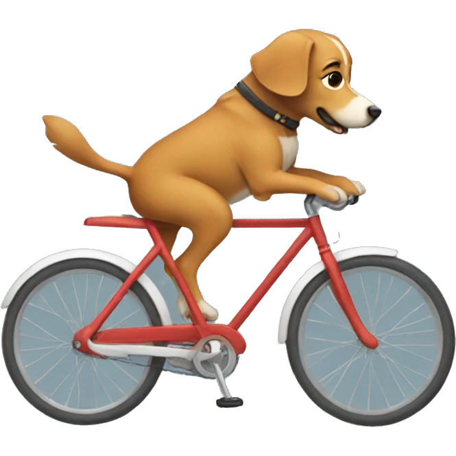 Dog riding a bike emoji