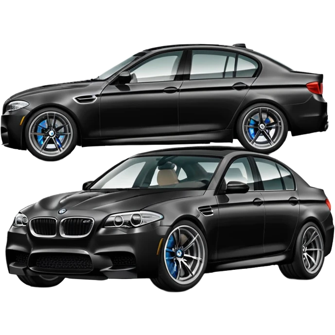 BMW F10 M5 black car, straightforward style emoji