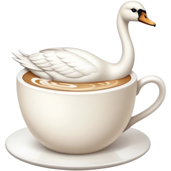 Chai latte with swan emoji