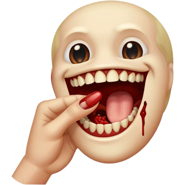 Biting finger  emoji