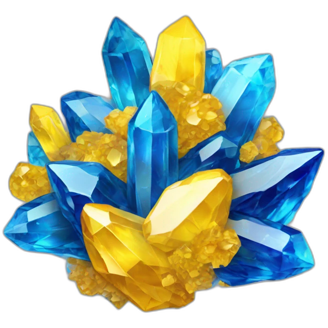 cluster of yellow, blue crystals emoji