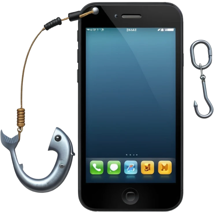 phishing maybe a phone and a hook in front of it? emoji