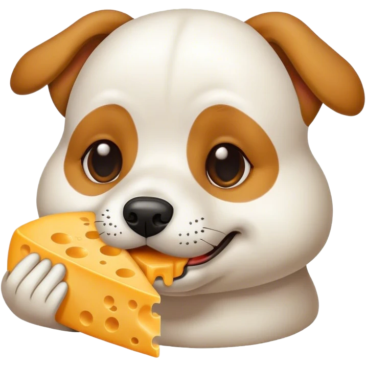 dog eating cheese emoji