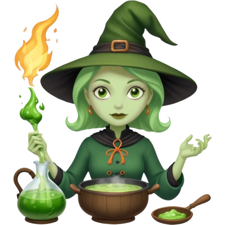 green witch cooking potion emoji