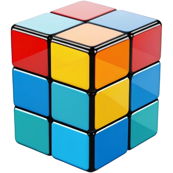 Transparent glass Rubix cube emoji