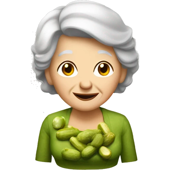 Older lady with pickles emoji